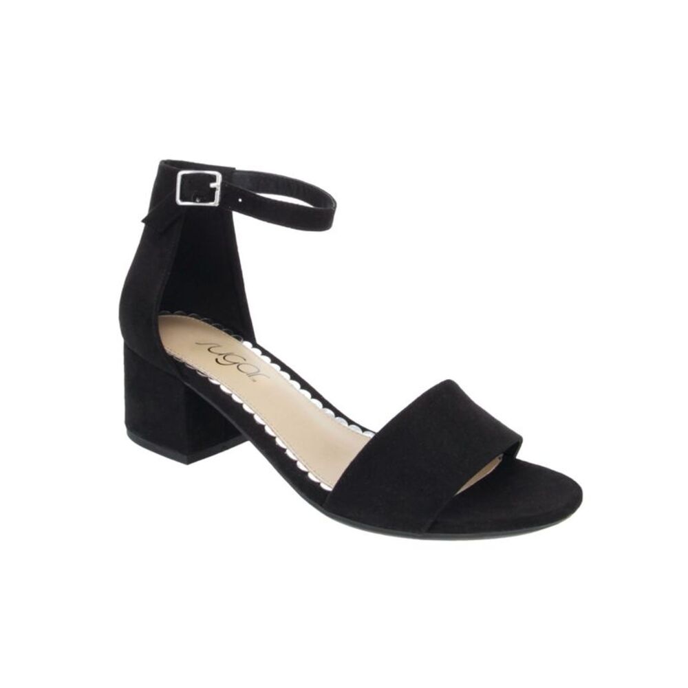 SUGAR Womens Black Noelle Low Open Toe Buckle Dress Sandals Shoes 8 M